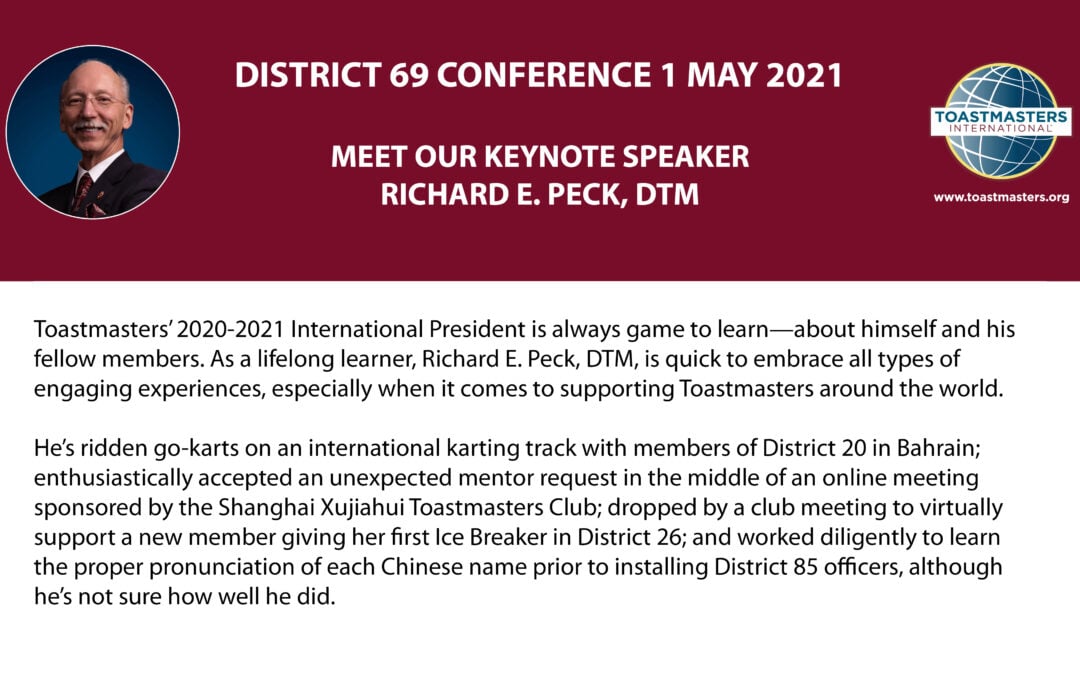 District 69 Conference – Meet our Keynote