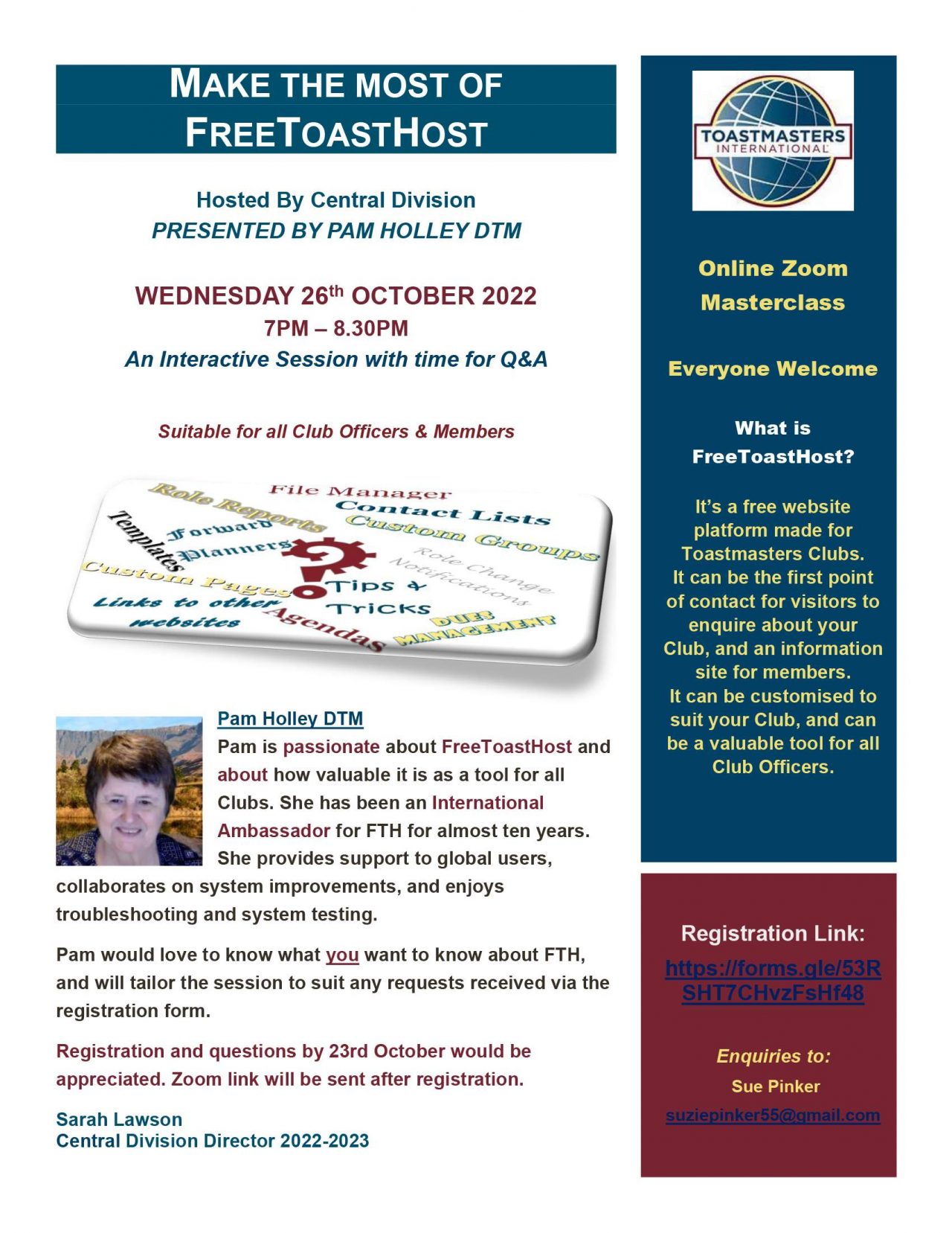 Toast Master Class FreeToastHost Masterclass - Toastmasters District 69