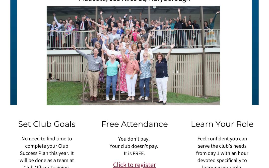 Club Officer Training for Central Division Maryborough